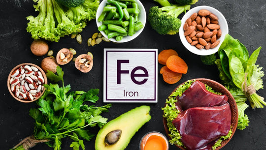 Image d'aliments composés en fer : viande, légumineuses, graines.