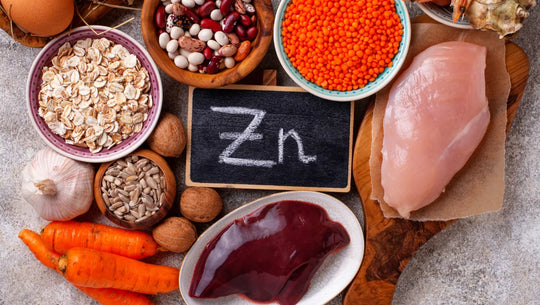 Image d'aliment riche en zinc (abats, poulet, légumes, légumineuses...).