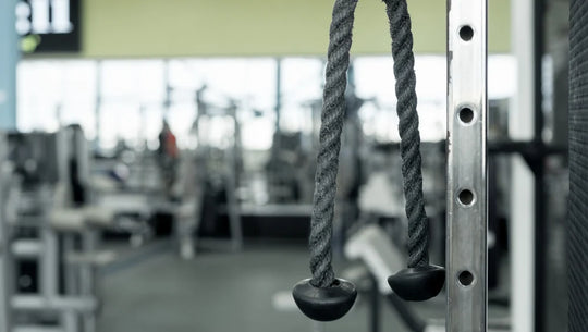 Image d'une poulie dans une salle de musculation.