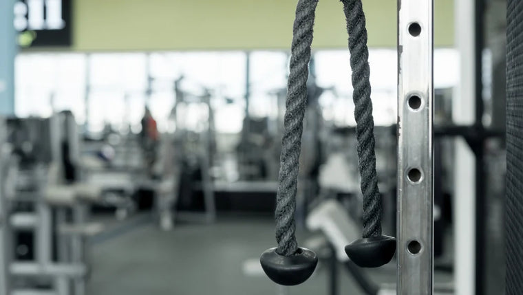 Image d'une poulie dans une salle de musculation.