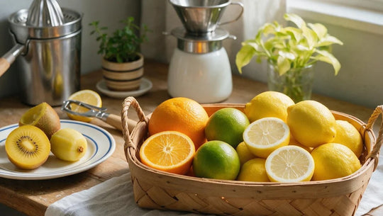 Image d'agrumes et de kiwi riche en vitamine C.