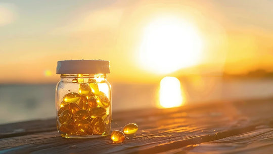 Image de gélules de vitamine D (vitamine du soleil).